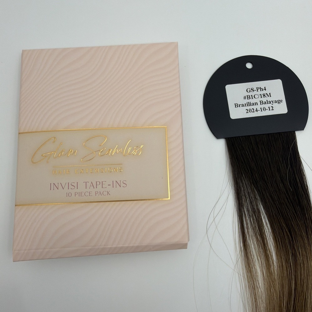 Glam Seamless 20" Invisi Tape in Hair Extensions Brazilian Balayage 10 Pack NEW